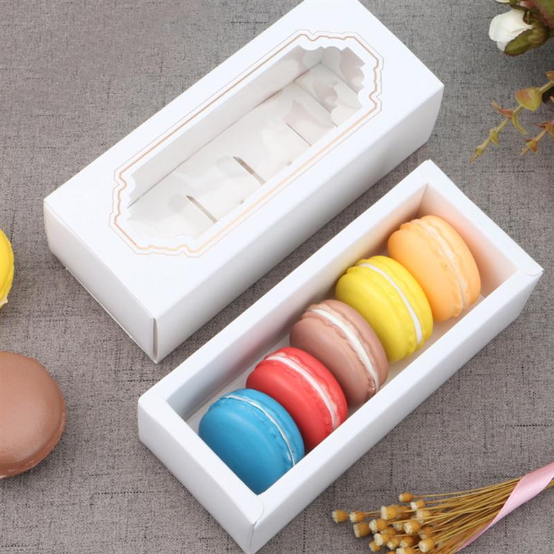 Boîtes d'emballage macarons 30 pièces pour 5 récipients à tiroirs de fête emballage , stockage de gâteaux, boîte d'emballage macarons avec fenêtre transparente
