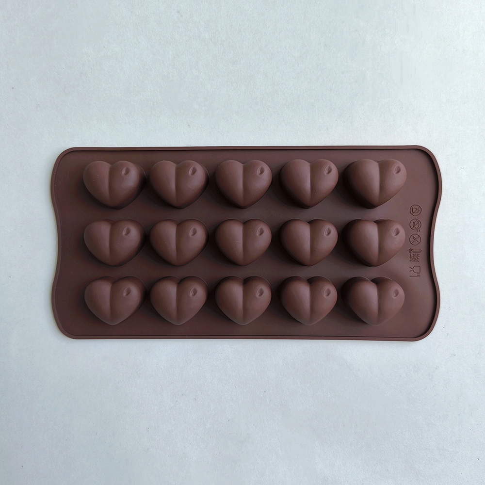 Moule à chocolat en Silicone en forme de cœur, diamant à 15 cavités, fait à la main, pour biscuits, bonbons, gelée, laque, cire, particules, 1 pièce: BLEU CIEL