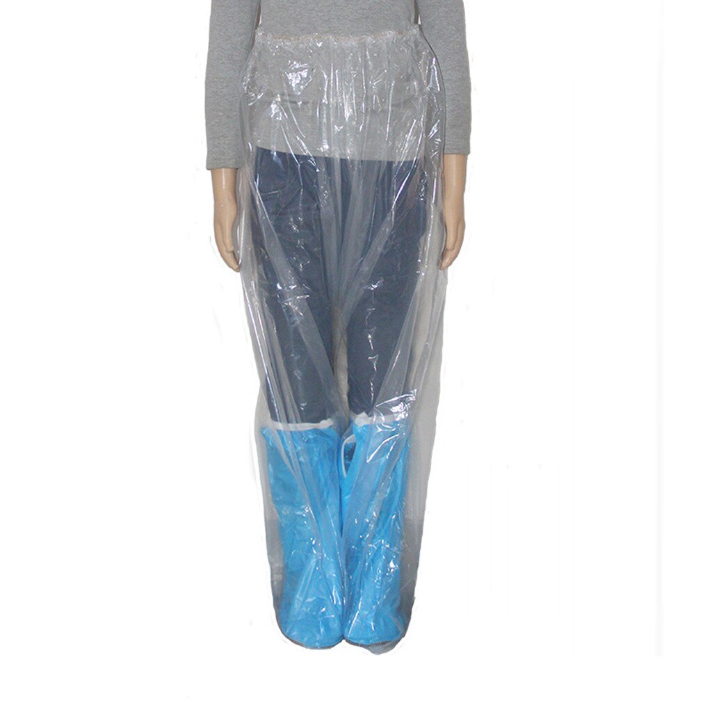 Disposable Protective Raincoat Pants Unsex Protective Splashing Saliva Cover Transparent Dustproof Waterproof Raincoats Pants: B 175cm or less / White