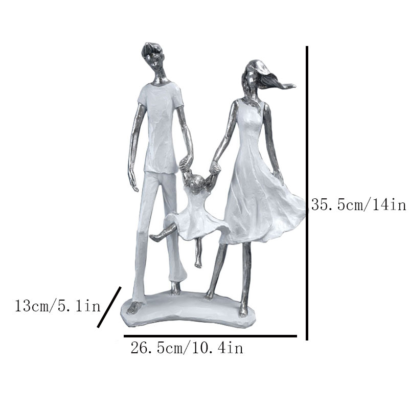 Willow Tree Figurines Ceramic Statue,Elephant Family Figurines Porcelain (Set Of 4),Creative Silver Ornaments For The Living Room