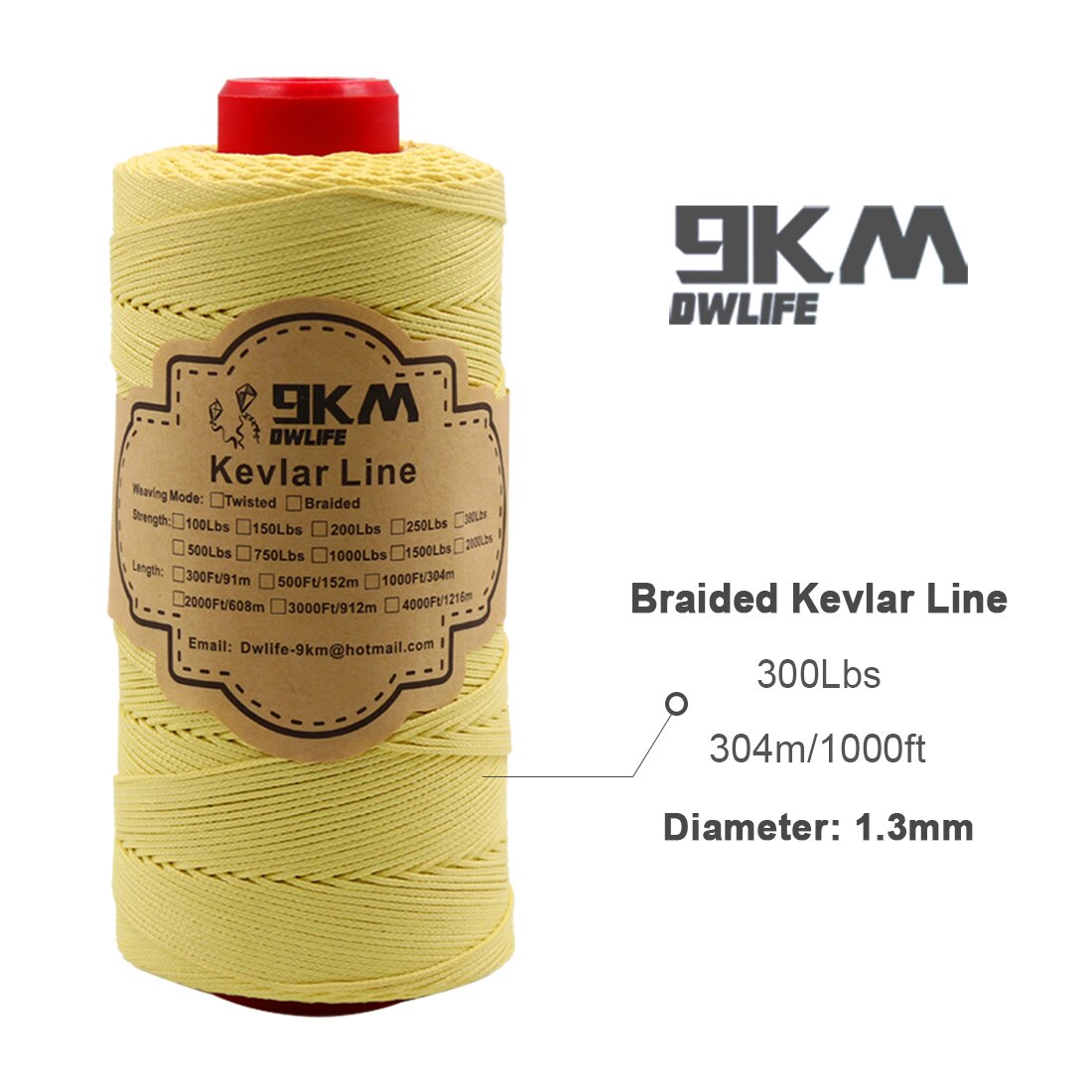 40lb-5000lb Kevlar Kite Line String for Fishing Assist Cord Kite Flying Outdoor Camping Tent Cord Low-stretch Cut-resistance: 300lb 1000ft Braid