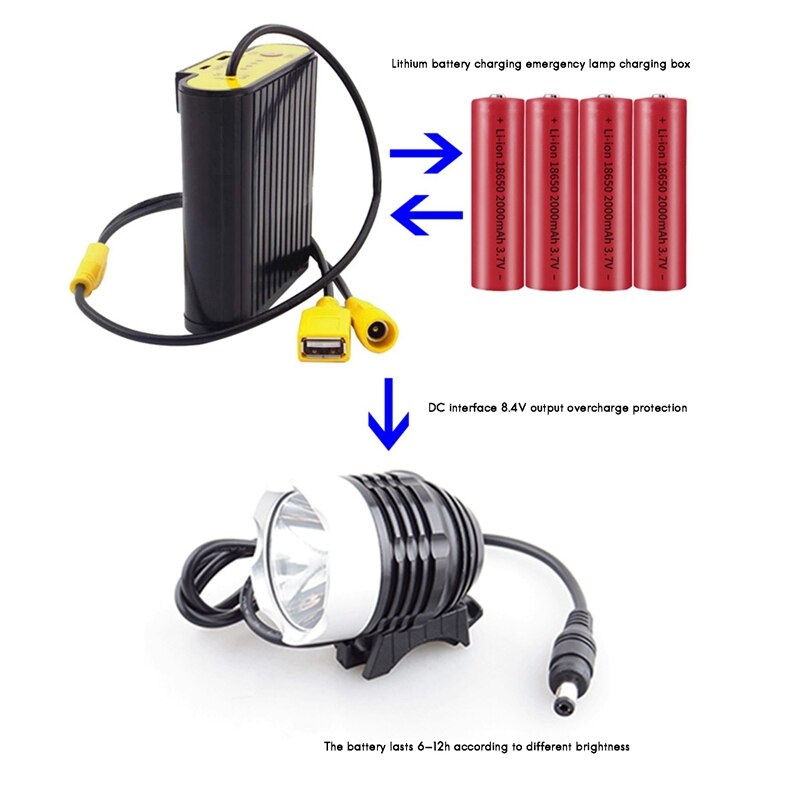 2PCS Portable Light Battery Pack USB/DC Battery Storage Box 18650 Battery Case Holder Waterproof Battery Holder