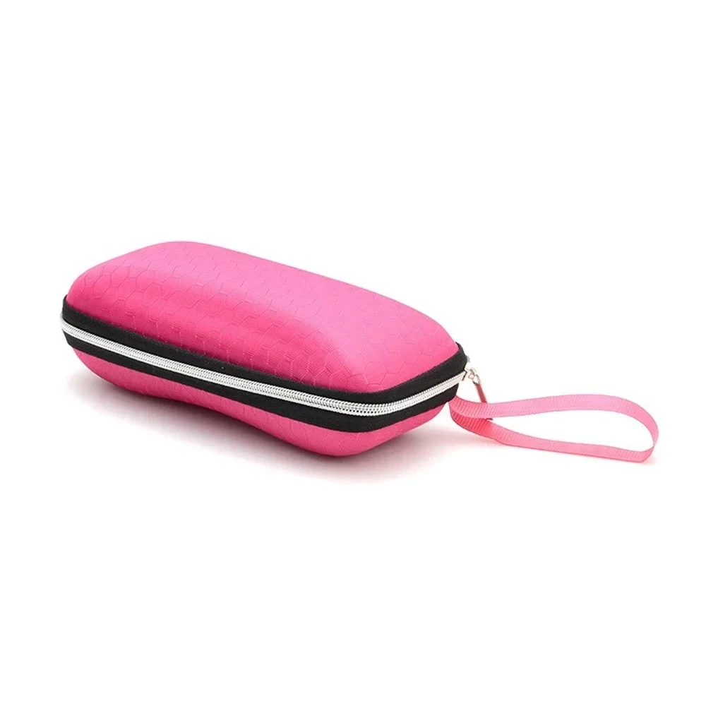 Estuches para gafas, funda para gafas de sol para mujer, caja para gafas con cordón y cremallera, estuches para gafas para hombres: Rosa
