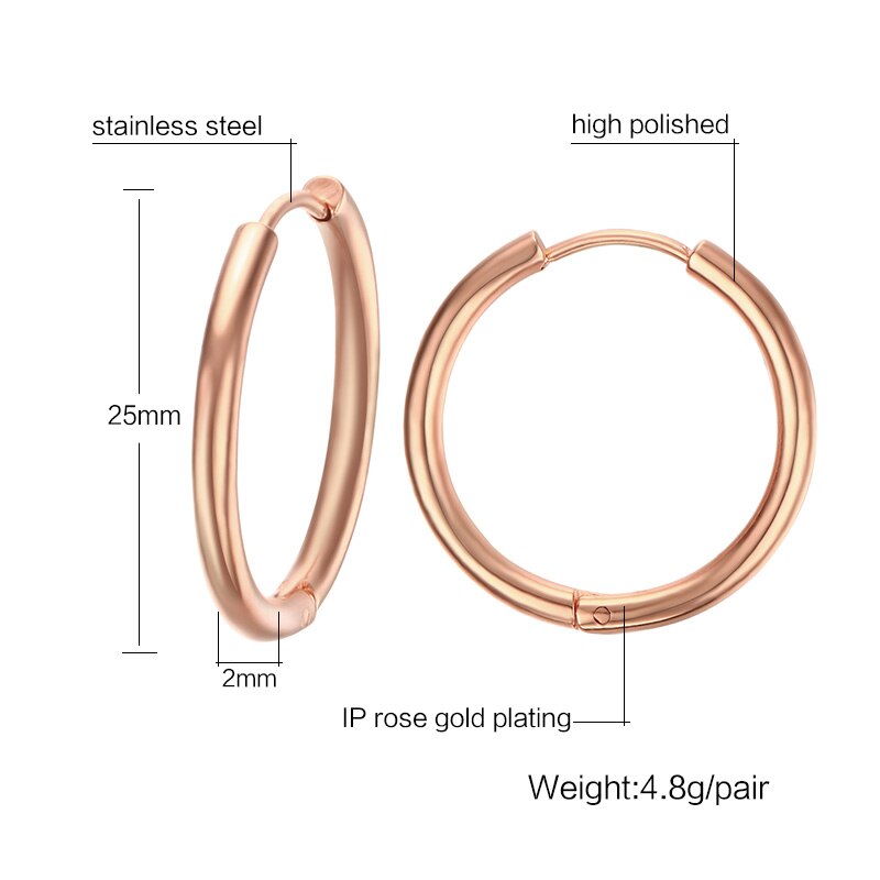 Lip ring met septum voor mannen oorbel kraakbeen roestvrij staal septums sieraden 11mm,20mm,25mm 4 kleur: 25mm roségoud