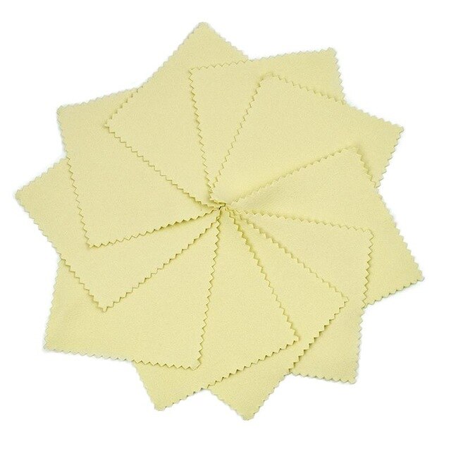 50PCS/lot Clean Cleaning Cloth Polishing Cloth for Silver Gold Platinum Jewelry Anti Tarnish: yellow