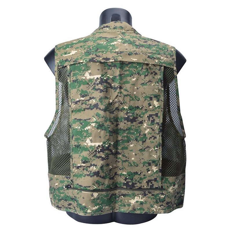 L-3XL tamaño poliéster secado rápido de pesca La vida LMesh pesca chaleco chaqueta Multi-Bolsillo Chaleco de fotógrafo chaleco 30