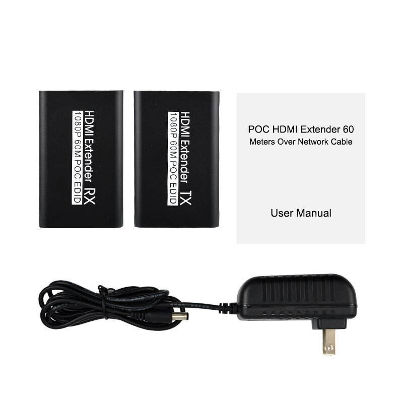 HDMI Extender 60M 1080p 3D HDMI Signal network extender Transmitter Receiver over cat5 cat6 RJ45 Ethernet Converter