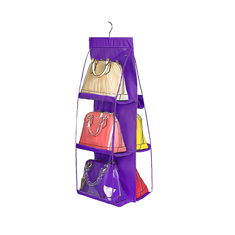 6 Pocket Handtas Opslag Opknoping Zakken Duurzaam Deur Mode Backbag Opbergtas Hoge Home Benodigdheden Kast Rek Hangers: Royal lilac Purple