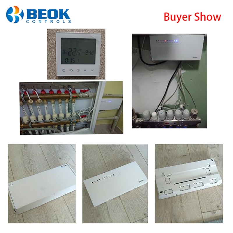 Beok 3A Water Floor Heating System Smart WIFI Thermostat Central Heating Wiring Centres Hub Controller Actuators for Gas Boiler