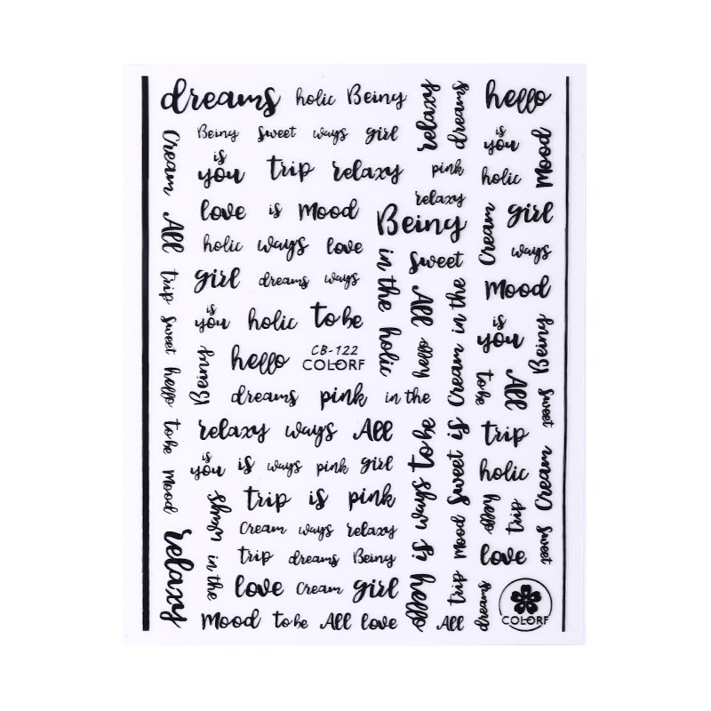 1 feuille 3D Alphabet ongle autocollant mignon Unique modèle auto-adhésif Nail Art décalcomanies transfert autocollant bricolage: 17