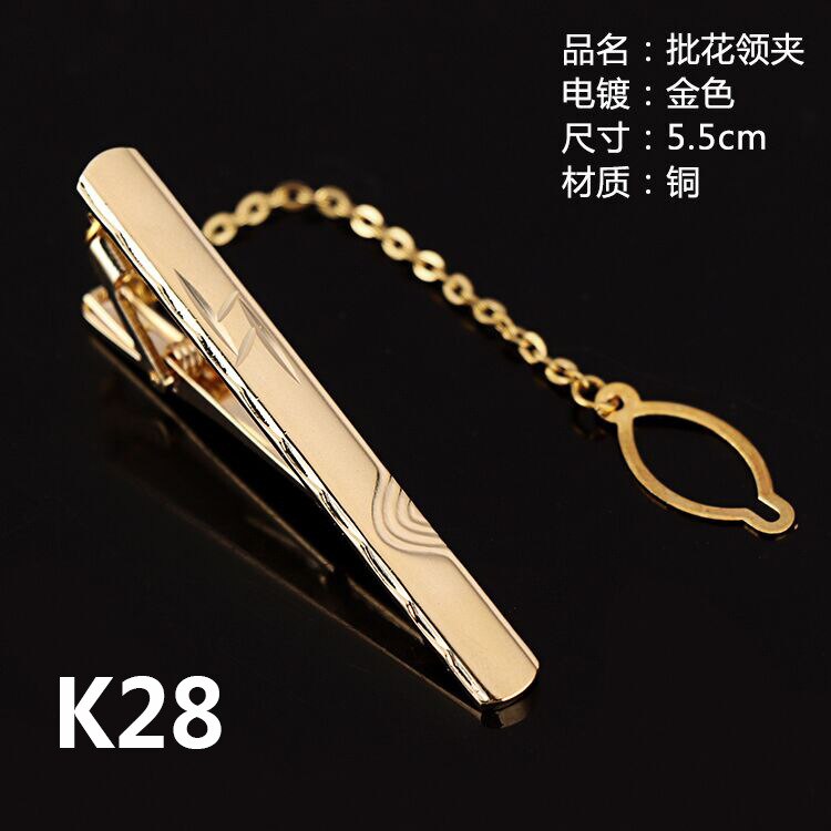 Goldron-pince à cravate classique pour hommes, pince à cravate en alliage pour collier en émail de , Pin au mètre, Business: K28