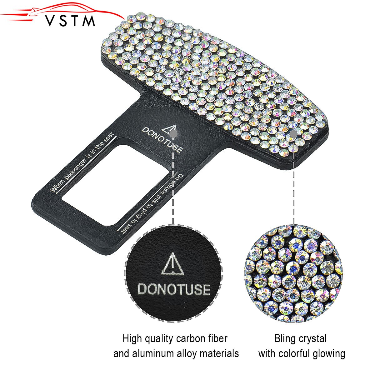 Bling verison 1pc 2 stk 4 stk bil sikkerhedssele spænde klip bil sele prop prop bil montering flaskeåbner universal int.