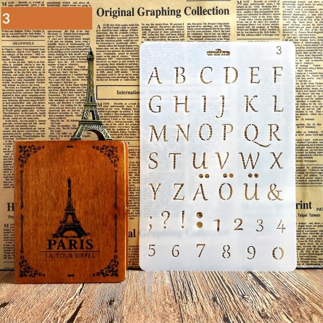 Letter Alphabet Number Layering Stencils Painting Scrapbooking Paper Cards Craft DIY Cutting Dies Stencil Children: D