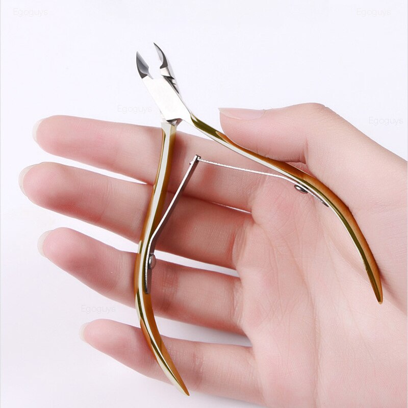 Tijeras de acero inoxidable para cutículas de uñas, cortaúñas para manicura, removedor de piel muerta, cortador de pinzas para pedicura, alicates de pico de águila