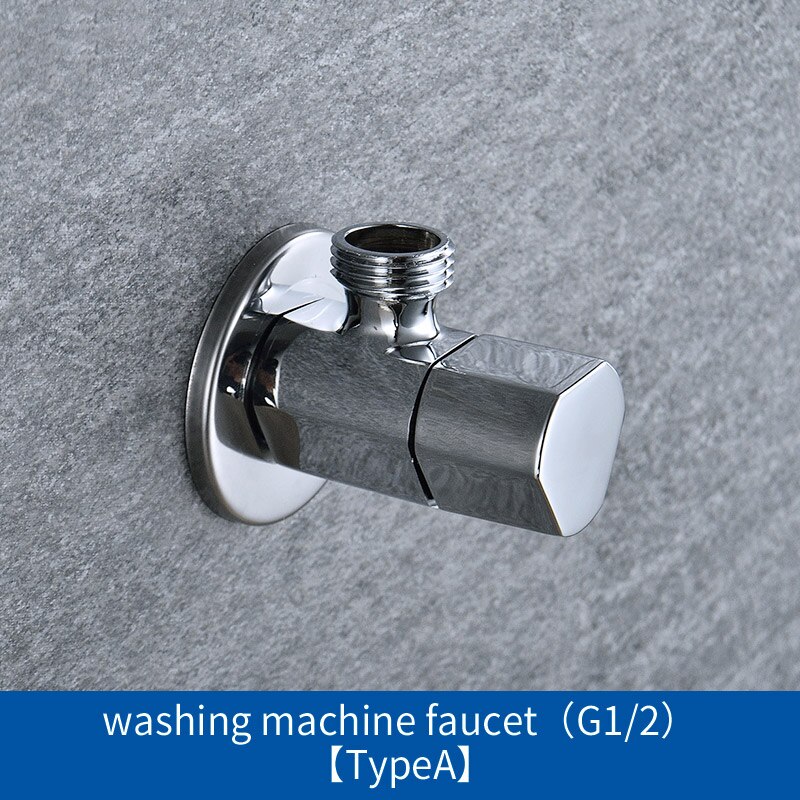 High Quailty Angle Valve Water Stop Valve For Faucet and Toile Wall Mounted G1/2 Inlet and Outlet Chrome Plated: Type A