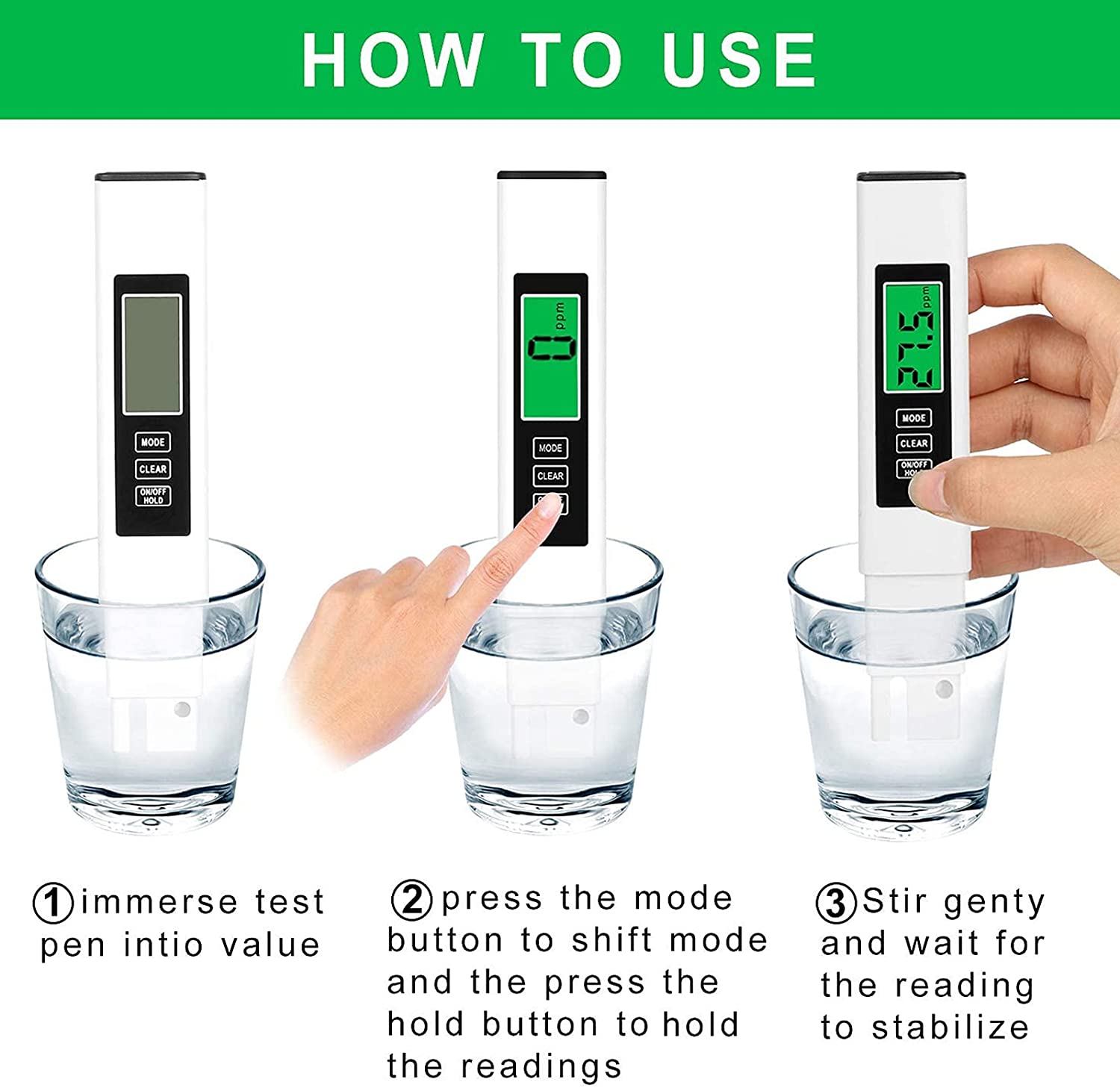 Ph Tester Digitale Ppm Digitale Water Tester Pen Soort Ph Meter Uitlezing Nauwkeurigheid 3-In-1 Ph En tds Ec Temperatuur Meter