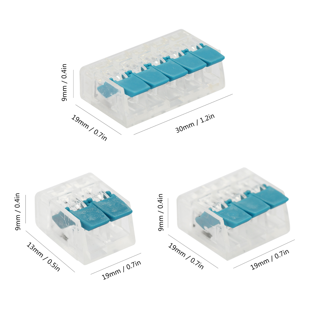 75pcs Cable Connector Wire Universal Junction Compact Box Connectors Quick Terminals with 2/3/5 Way