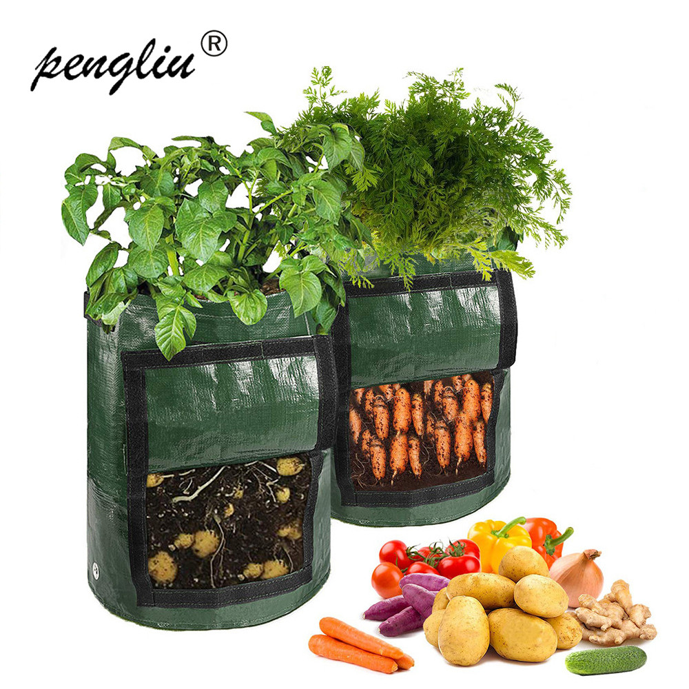 Vævet pose plantepose urtekartoffel sød kartoffel grøntsagspose balkon landbrugs-haveværktøjer