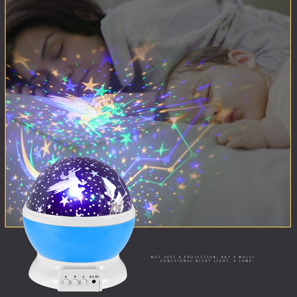Led Projector Star Moon Galaxy Nachtlampje Voor Kinderen Kinderkamer Sky Roterende Slaapkamer Decor Nursery Nachtlampje Baby Lamp: F