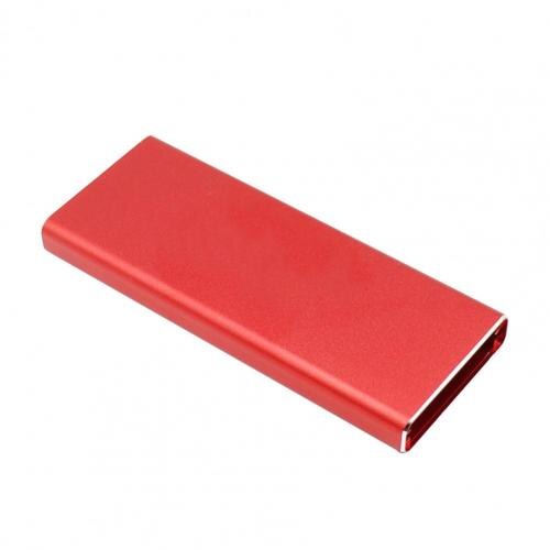 External Hard Drive Case 6Gbps USB 3.0 to M.2 NGFF SSD Mobile Hard Disk Box External Enclosure Container: Red