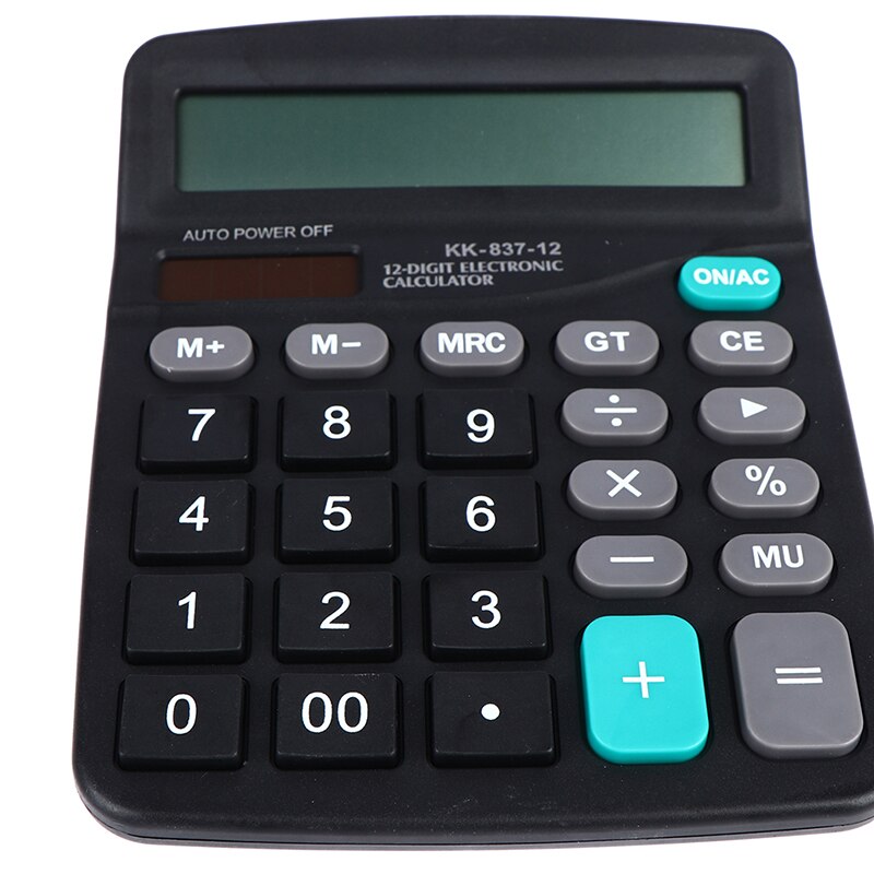 1pcs Office Commercial Calculator Calculate Tool Battery Powered 12 Digit Electronic Calculator Portable
