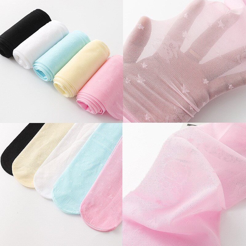 Medias transpirables delgadas para niña, pantis transparentes de Color sólido, para bebé, novedad