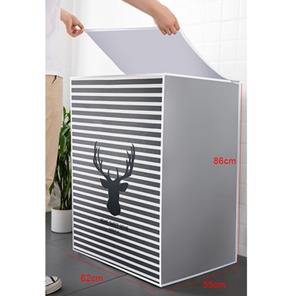 Washing Machine Cover Top Loading/Front Loading Laundry Cover Waterproof Drum Washing Machine Case Dust Covers Household: Fawn-flip