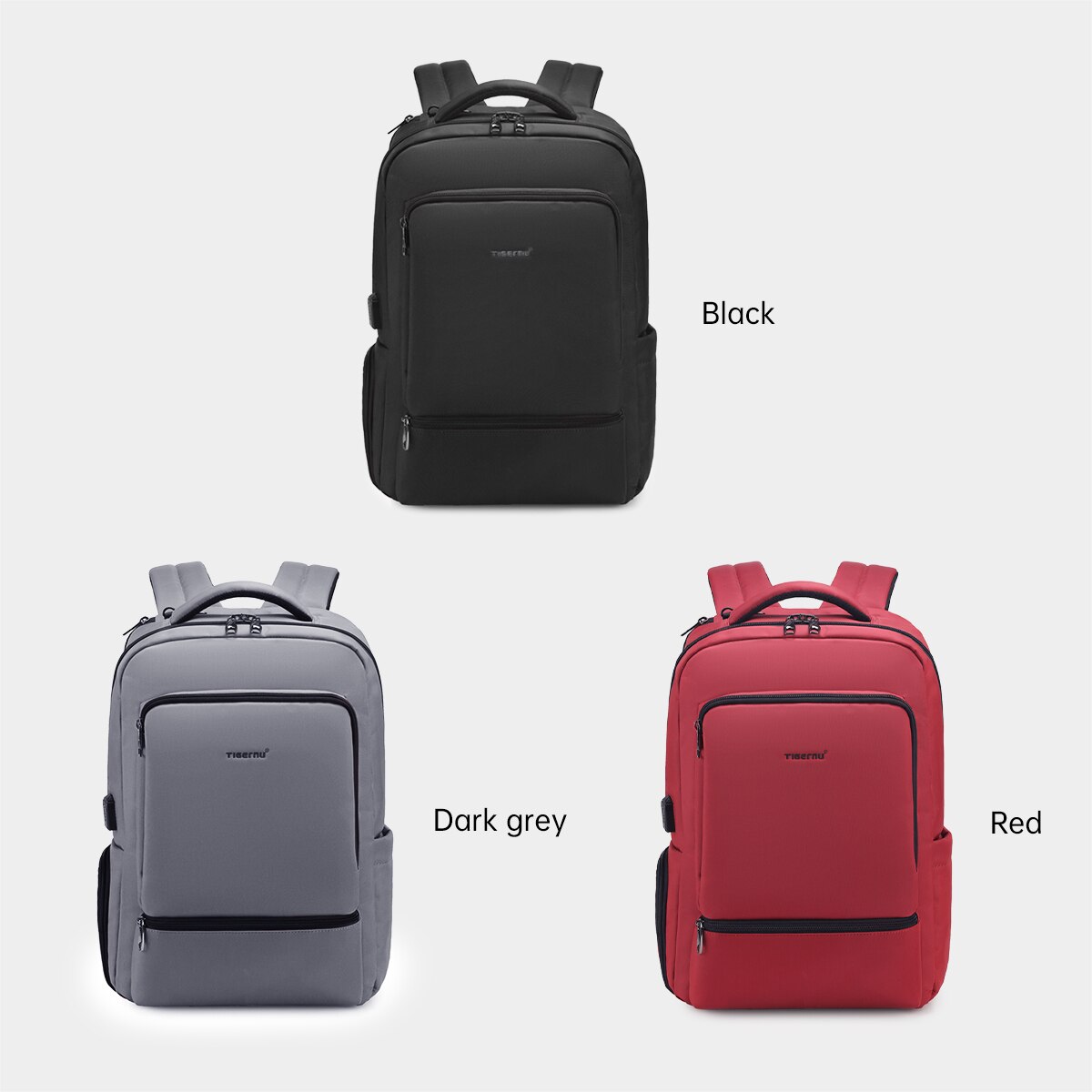 Tigernu Anti theft 15.6&quot;Laptop USB Charging Women Backpack Waterproof Travel Solid Mochila Women Large Capacity Schoolbag Female