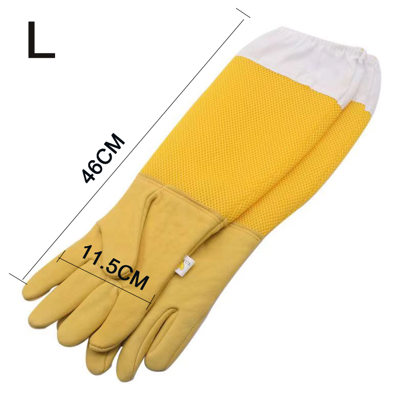Luvas de apicultor mangas protetoras ventiladas profissional anti abelha para apicultura apicultor evitar ferramentas colmeia: CINZA-ESCURO