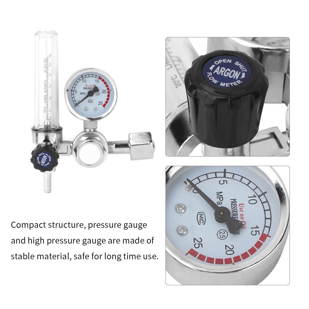 0-25Mpa Argon Regulator CO2 Mig Tig Flow Meter Gas Regulator Flowmeter Welding Weld Gauge Argon Regulator Pressure Reducer