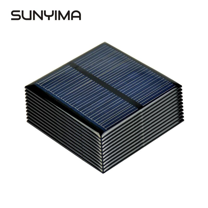 SUNYIMA-panneaux solaires Poly 5.5V 80MA | Plaque solaire polycristalline, cellules, chargeur de batterie solaire bricolage, système d'alimentation solaire 60*60MM, 10 pièces