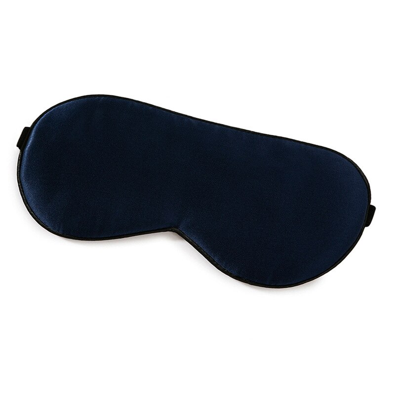 Sovmask 100%  naturligt mullbärssilke mjuk ögonbindel sovande ögonmask för att resa hem sömnhjälp hälsa ögonskugga ögonskydd: Mörkblå