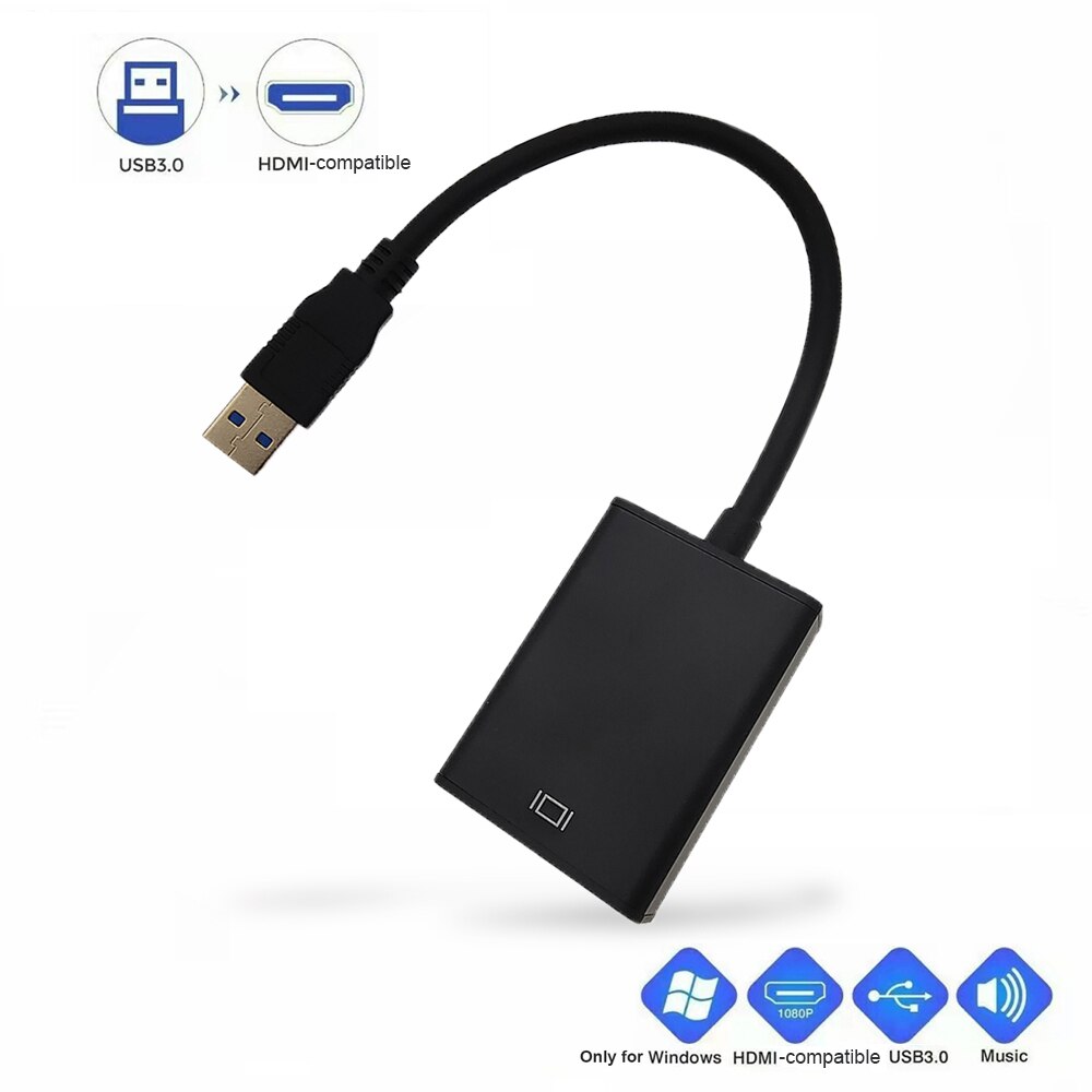USB 3.0 do wejście HDMI konwerter multimedialny wyświetlacz Adapter graficzny HD 1080P na PC projektor do laptopa LCD HDTV darmo sterownik