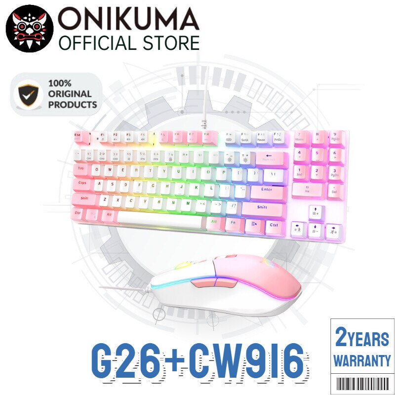Onikuma G26 RGB USB Interface Keyboard and Mouse Set Mechanical Blue Axis Backlit Gaming Keyboard and Mouse