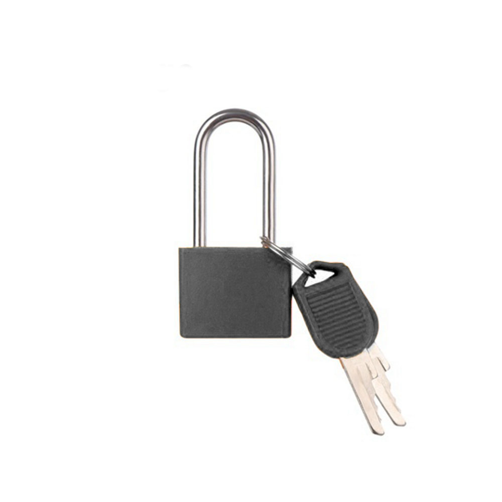 Mini Colourful Travel Lock Long Beam Suitcase Strong Steel Lock with 2 Keys Luggage Padlock Security Tool: black