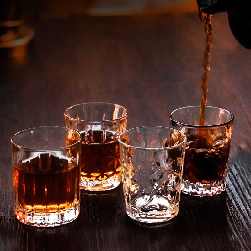 6Pcs Gesneden Patronen Shot Glass Whisky Wijn Vodka Bier Wijn Glazen Bar Club Party Cocktail Glas Home Geesten drinkware