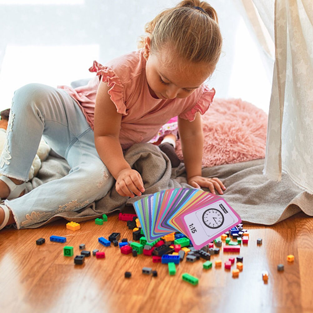 4 Boxes Practical Telling Time Flashcards Clock Figure Teaching Toys