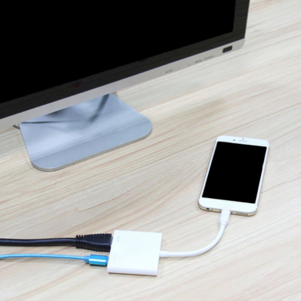 Lightning Naar Hdmi Interface Adapter Kabel Digitale Av Tv Plug & Play 1080P Hd Voor Iphone