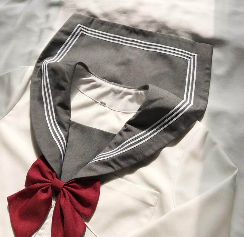 GRAUE Uniform ANZÜGE WEIß 3 LINESTR Japanischen JK setzt Schuluniform Mädchen Sakura Embroideried Hohe Schule Frauen Neuheit JKL031