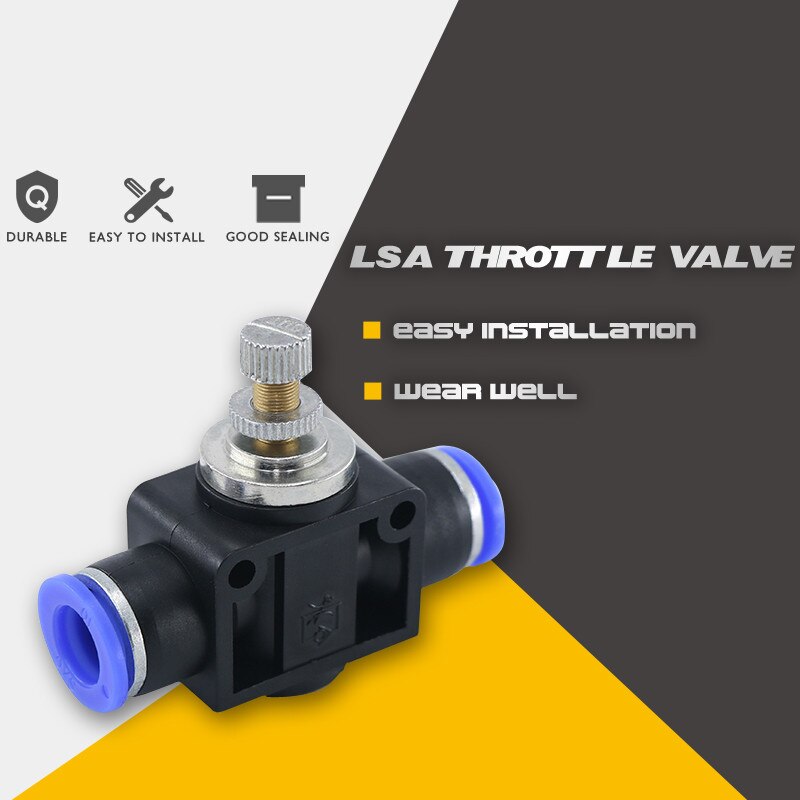 4 6 8 10 12 mm OD Speed Controller Air Pneumatic flow Speed Control Valve