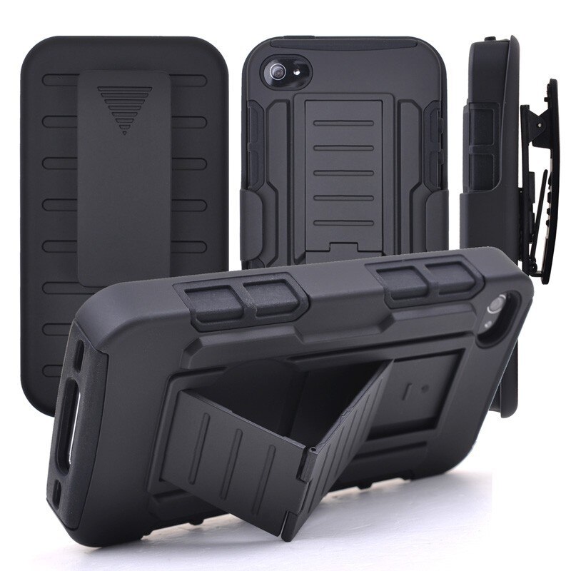 Robuste Stoßfest Rüstung Gürtelclip Holster Heavy Duty Abdeckung Fall Für iPhone 4/4 s Fällen Telefon Stand Halten Shell Haut Fundas: Default Title