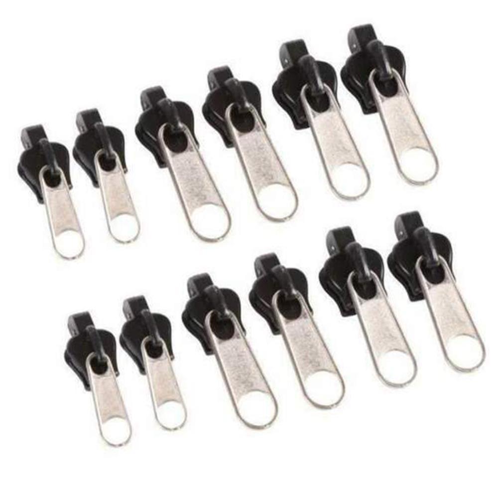 12Pcs Drie Verschillende Maten Universal Instant Fix Rits Reparatie Kit Vervanging Zip Slider Tanden Ritsen