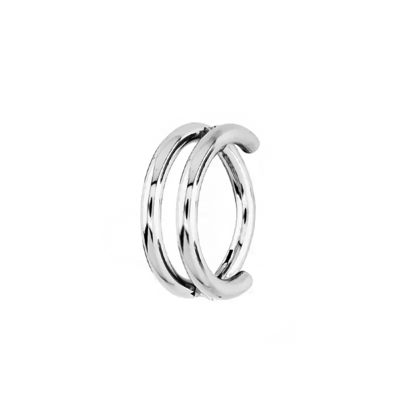 Anillo de titanio G23 para la nariz, Piercing de 16G de doble capa con bisagras huecas para tabique, cartílago de la oreja, Tragus, pendiente de Piercing en espiral, joyería para el cuerpo: Negro / Color amarillo dorado claro