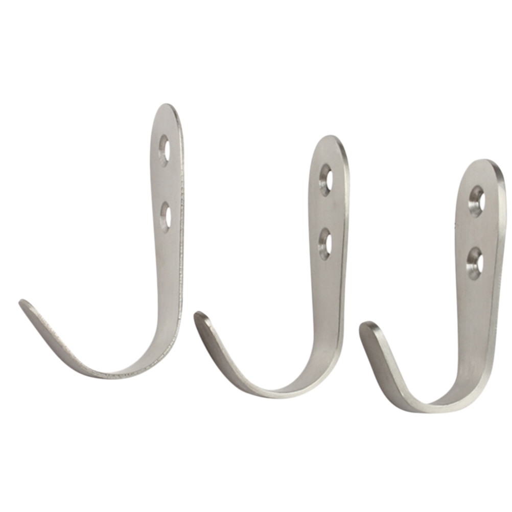 2 stuks roestvrijstalen haken, duurzaam en praktisch, 1.5/2/3mm- dikke geborstelde keukenhaken, kledinghaken, kledinghangers, kledinghangers, hoedenhangers, handdoekhangers
