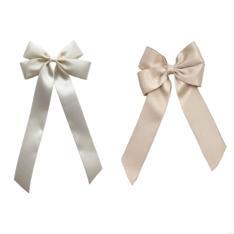 39bd fotografie haarclip voor hete meiden gelaagde bowknot vorm haar barettes paardenstaart vlechten haarclip met lang lint