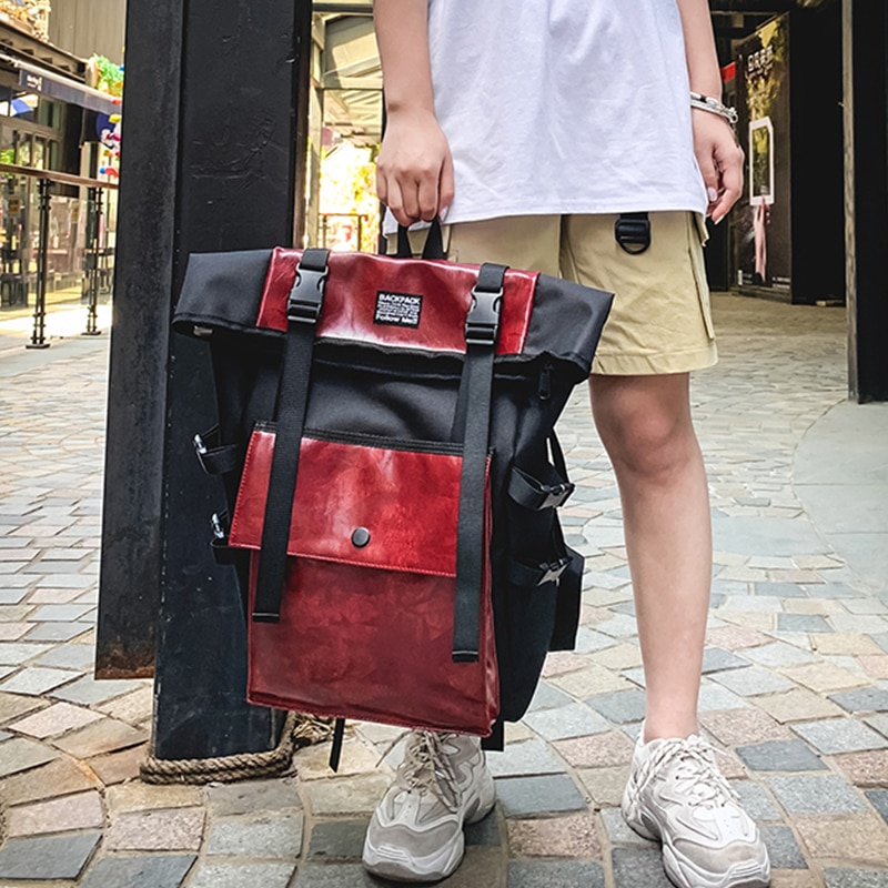GEMACAR Unisex Rugzak - Grote Capaciteit PU Leer - Engelse Stijl - Reizen, School, Jeugd - 20-35L