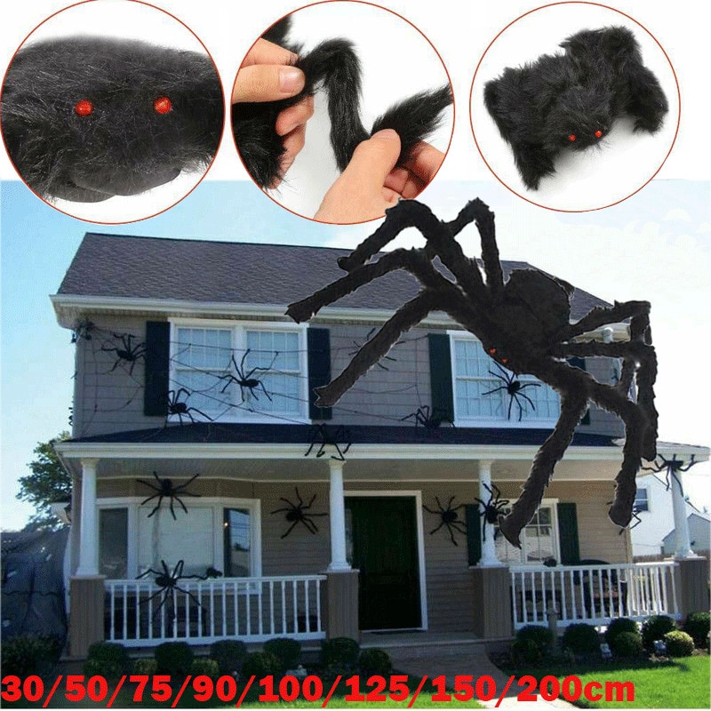 Halloween Spider Decoration Black Giant Scary Haunted House Prop Indoor Outdoor Decoration