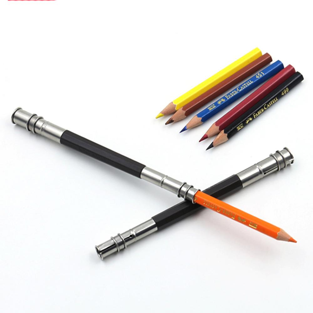 Metal Adjustable Dual Heads Pencil Extender Holder School Office Sketch For Writing Art Write Painting Tool T6D4