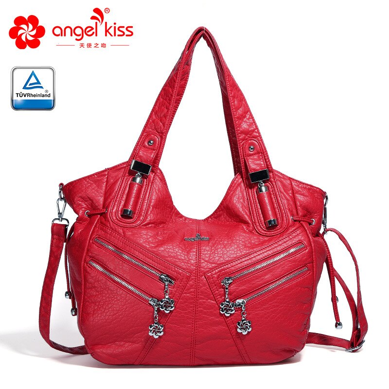 HENGSHENG neue frauen umhängetaschen für frauen schulter taschen damen handtaschen retro Knödel taschen leder taschen: red