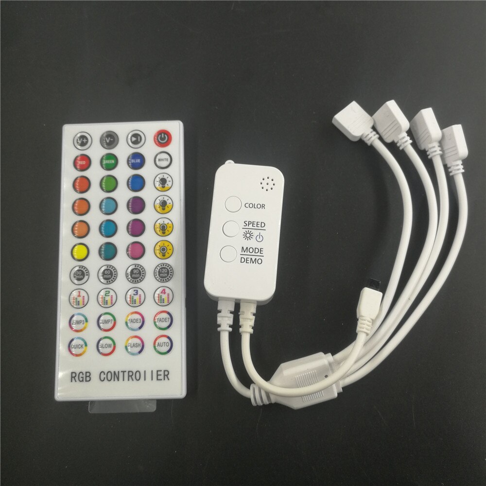 Music Bluetooth Controller RGB Controller DC12V 40Key IR Remote Controller For 2835 5050 RGB LED Strip Lights: Four Outputs